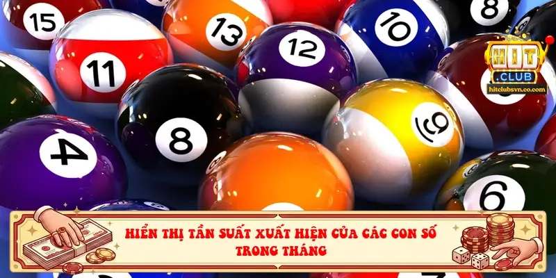 Hiển thị tần suất xuất hiện của các con số trong tháng Hiển thị tần suất xuất hiện của các con số trong tháng