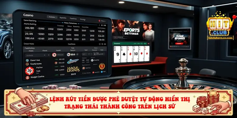 Lệnh rút tiền được phê duyệt tự động hiển thị trạng thái thành công trên lịch sử